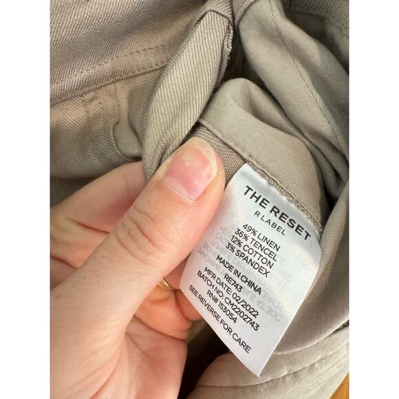 THE RESET R LABEL NWT Slouchy Trouser French Grey Size Large Office Pleated $198 - Picture 7 of 13